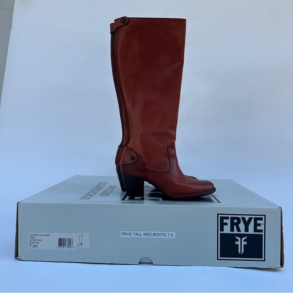 Frye Melissa button back Zip Tall Leather Boots 7.5M - Picture 10 of 12